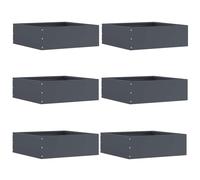 vidaXL Lawn Edging 6 pcs Anthracite 40 x 40 x 13 cm Steel