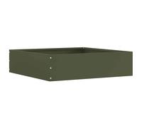 Lawn Edging Steel Olive Green 50x50x13cm Garden Border Square Edge Robust Design