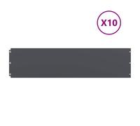 vidaXL Lawn Edgings 10 pcs Anthracite 25x103 cm Cold-rolled Steel