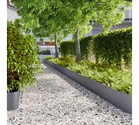 vidaXL Lawn Edgings 10 pcs Anthracite 25x103 cm Cold-rolled Steel