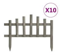 vidaXL Lawn Edgings 10 pcs Firwood 4.4 m 02 UK HOT