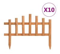 vidaXL Lawn Edgings 10 pcs Firwood 4.4 m 03 UK HOT
