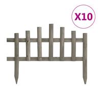 vidaXL Lawn Edgings 10 pcs Firwood 4.4 m 02 UK HOT