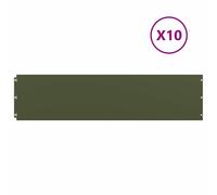 vidaXL Lawn Edgings 10 pcs Olive Green 25x103 cm Cold-rolled Steel