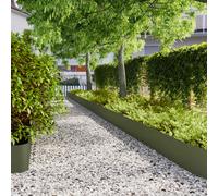 vidaXL Lawn Edgings 10 pcs Olive Green 25x103 cm Cold-rolled Steel