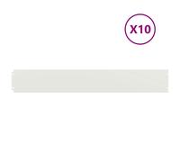 vidaXL Lawn Edgings 10 pcs White 15x103 cm Cold-rolled Steel