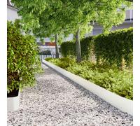 vidaXL Lawn Edgings 10 pcs White 20x103 cm Cold-rolled Steel garden edging