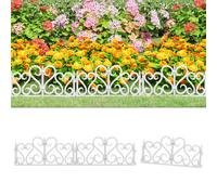 vidaXL Lawn Edgings 17 pcs White 10 m PP, White