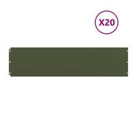 vidaXL Lawn Edgings 20 pcs Olive Green 25x103 cm Cold-rolled Steel
