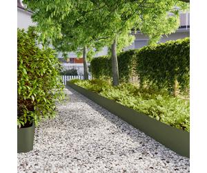 vidaXL Lawn Edgings 20 pcs Olive Green 25x103 cm Cold-rolled Steel