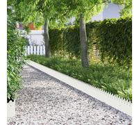 vidaXL Lawn Edgings 20 pcs White 103 x 0.05 x 22 cm Steel