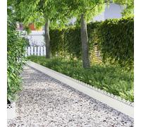 vidaXL Lawn Edgings 20 pcs White 103 x 0.05 x 22 cm Steel