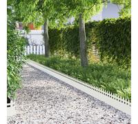 vidaXL Lawn Edgings 20 pcs White 103 x 0.05 x 22 cm Steel