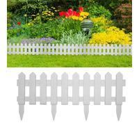 vidaXL 25x Lawn Edgings PP White 10m Garden Borders Grass Edges Fence Barrier