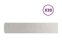 vidaXL Lawn Edgings 30 pcs 20x103 cm Stainless Steel garden edging