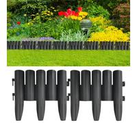 Lawn Edgings 36 pcs Anthracite 10 m PP