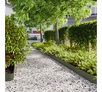 vidaXL Lawn Edgings 50 pcs Olive Green 15x103 cm Cold-rolled Steel