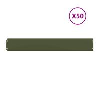 vidaXL Lawn Edgings 50 pcs Olive Green 15x103 cm Cold-rolled Steel