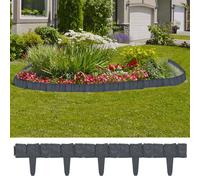 vidaXL Lawn Fence Stone Look 41 pcs Plastic 10 m