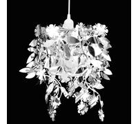 vidaXL Leaves Paillette Pendant Chandelier Lamp 21.5x30cm Silver Ceiling Light