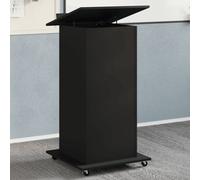 vidaXL Lectern with Wheels & Drawer Black 55x55x107 cm Engineered Wood