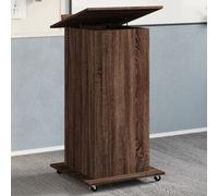 vidaXL Lectern with Wheels & Drawer Brown Oak 55x55x107 cm Engineered Wood