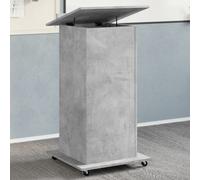 vidaXL Lectern with Wheels & Drawer Concrete Grey 55x55x107 cm Engineered Wood