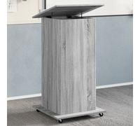 vidaXL Lectern with Wheels & Drawer Grey Sonoma 55x55x107 cm Engineered Wood
