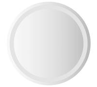 vidaXL LED Bathroom Mirror - 50 cm Round, Transparent, Wall-Mounted Glass Mirror with Integrated LED Lights and USB Interface