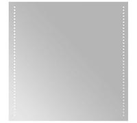 vidaXL LED Bathroom Mirror 60x60 cm, Modern Square-Shape Vanity Mirror, Ideal for Bathroom and Washroom, Transparent Glass Material, Includes USB Interface and Installation Accessories