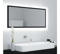 vidaXL LED Bathroom Mirror Black 100x8.5x37 cm Acrylic Washroom Wall Mirror