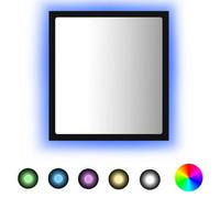 Vidaxl Led Bathroom Mirror Black 40X8.5X37 Cm Acrylic