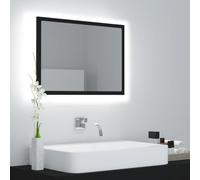 vidaXL LED Bathroom Mirror Black 60x8.5x37 cm Acrylic