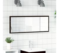 vidaXL LED Bathroom Mirror Black Oak 100 x 8.5 x 37 cm Glass
