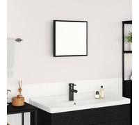 vidaXL LED Bathroom Mirror Black Oak 40 x 37 x 8.5 cm Engineered Wood