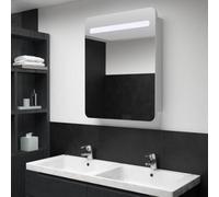 (white and silver) vidaXL LED Bathroom Mirror Cabinet Washroom Wall Cabinet Storage Vanity Unit