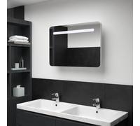 vidaXL LED Bathroom Mirror 80x9.5x55cm Wall Light Vanity Mirror Wall Cabinet