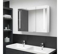 Vidaxl Led Bathroom Mirror Cabinet 89X14X62 Cm Shining White