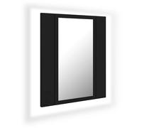 vidaXL LED Bathroom Mirror Cabinet Black 40x12x45 cm Acrylic