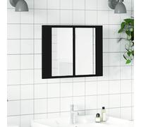vidaXL LED Bathroom Mirror Cabinet Black 60x12x45 cm Acrylic Washroom Mirror