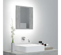 vidaXL LED Bathroom Mirror Cabinet Concrete Grey 40x12x45 cm Acrylic Mirror