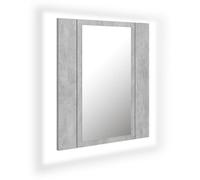 vidaXL LED Bathroom Mirror Cabinet Concrete Grey 40x12x45 cm Acrylic Mirror
