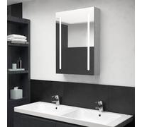 vidaXL LED Bathroom Mirror Concrete Grey Medicine Cabinet Furniture Vanity