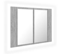 vidaXL LED Bathroom Mirror Cabinet Concrete Grey 60x12x45 cm Acrylic, Grey