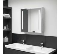 (concrete grey, 62 x 14 x 60 cm) vidaXL LED Bathroom Mirror Cabinet Washroom Wall Cabinet Storage Vanity Unit