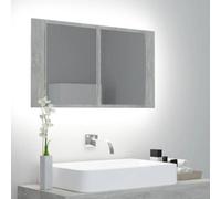 Vidaxl Led Bathroom Mirror Cabinet Concrete Grey 80X12X45 Cm Acrylic