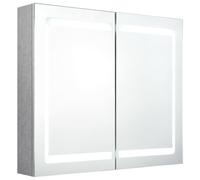 vidaXL LED Bathroom Mirror Cabinet Concrete Grey Washroom Storage Vanity Unit