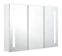 vidaXL LED Bathroom Mirror Cabinet Furniture Storage Rack Vanity Unit Washroom W