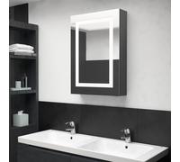 vidaXL LED Bathroom Mirror Cabinet Grey 50x13x70 cm