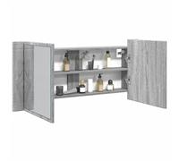 vidaXL LED Bathroom Mirror Cabinet Grey Sonoma 100x12x45 cm